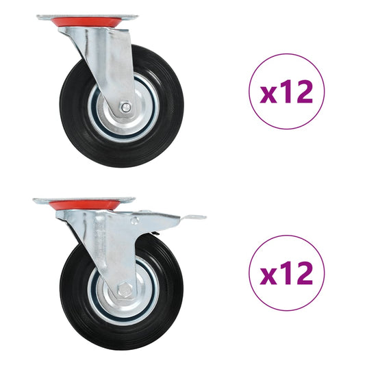 24 pcs Swivel Casters 125 mm