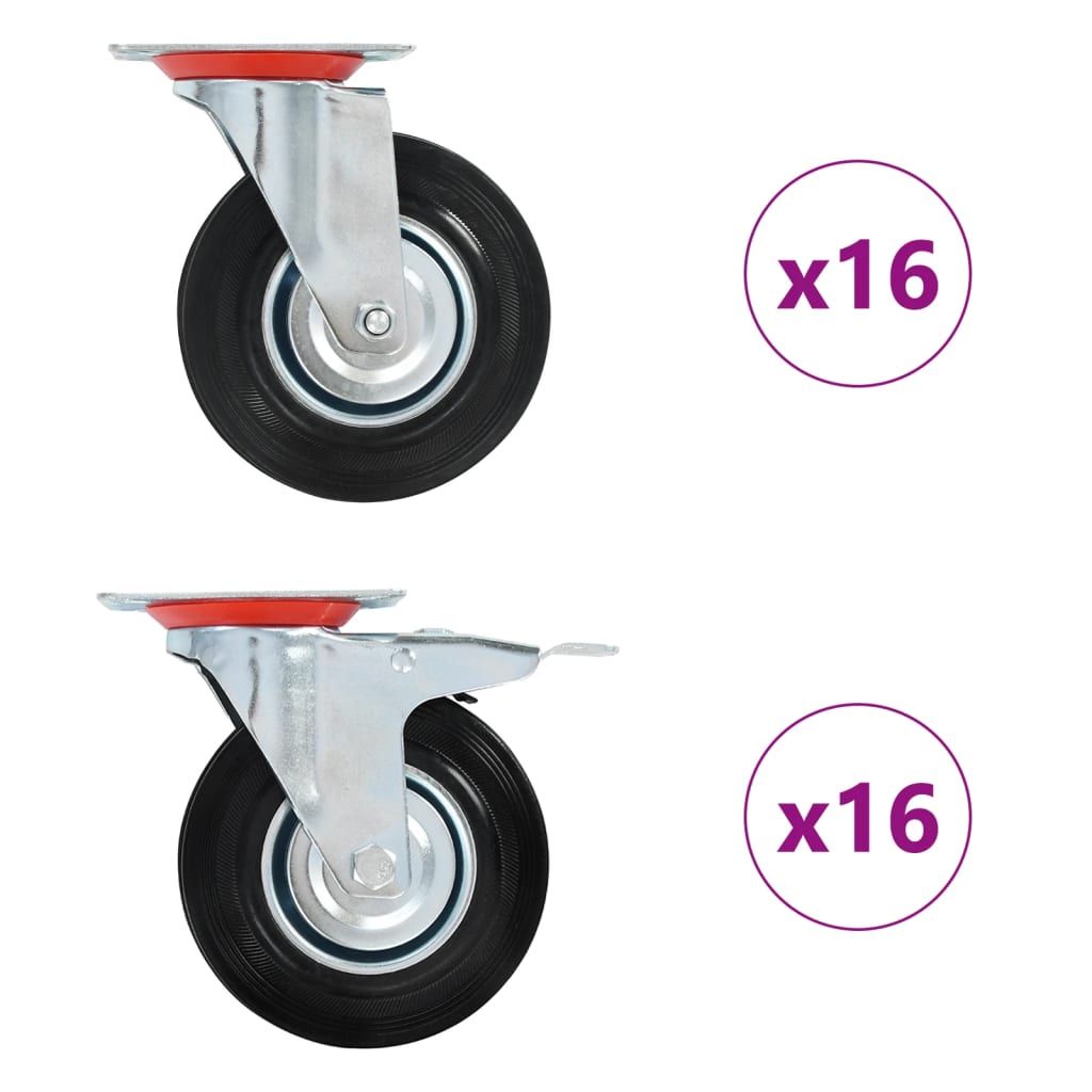 32 pcs Swivel Casters 125 mm