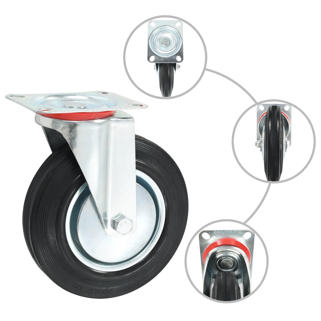 8 pcs Swivel Casters 200 mm