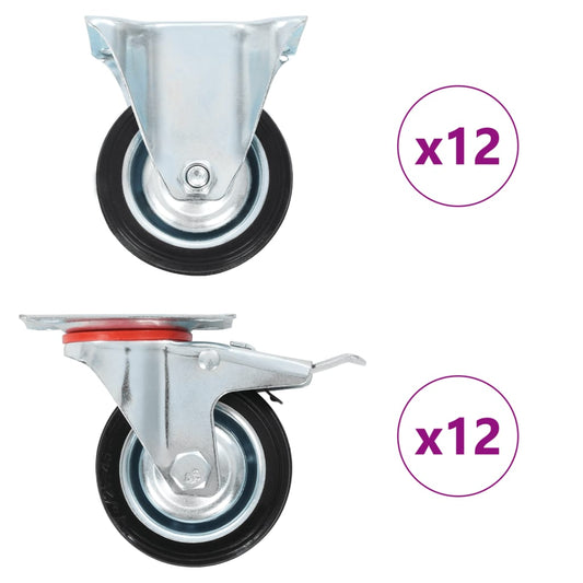 24 pcs Casters 75 mm