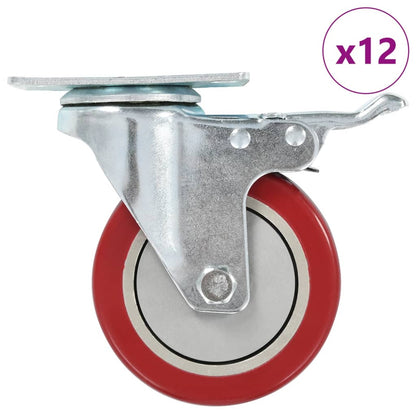 12 pcs Swivel Casters 100 mm