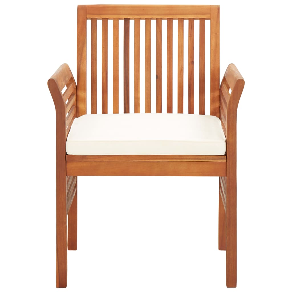 Patio Dining Chairs with Cushions 2 pcs Solid Acacia Wood
