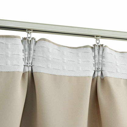 Blackout Curtains with Hooks 2 pcs Beige 140x225 cm