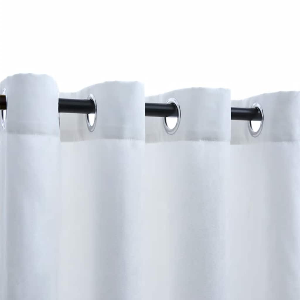 Blackout Curtains with Metal Rings 2 pcs Off White 140x245 cm