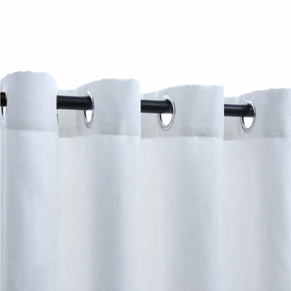 Blackout Curtains with Metal Rings 2 pcs Off White 140x245 cm