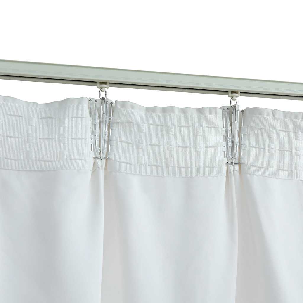 Blackout Curtains with Hooks 2 pcs Off White 140x175 cm