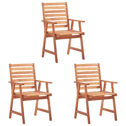 Outdoor Chair | Set of 3 | Natural wood | Solid acacia wood | One Size