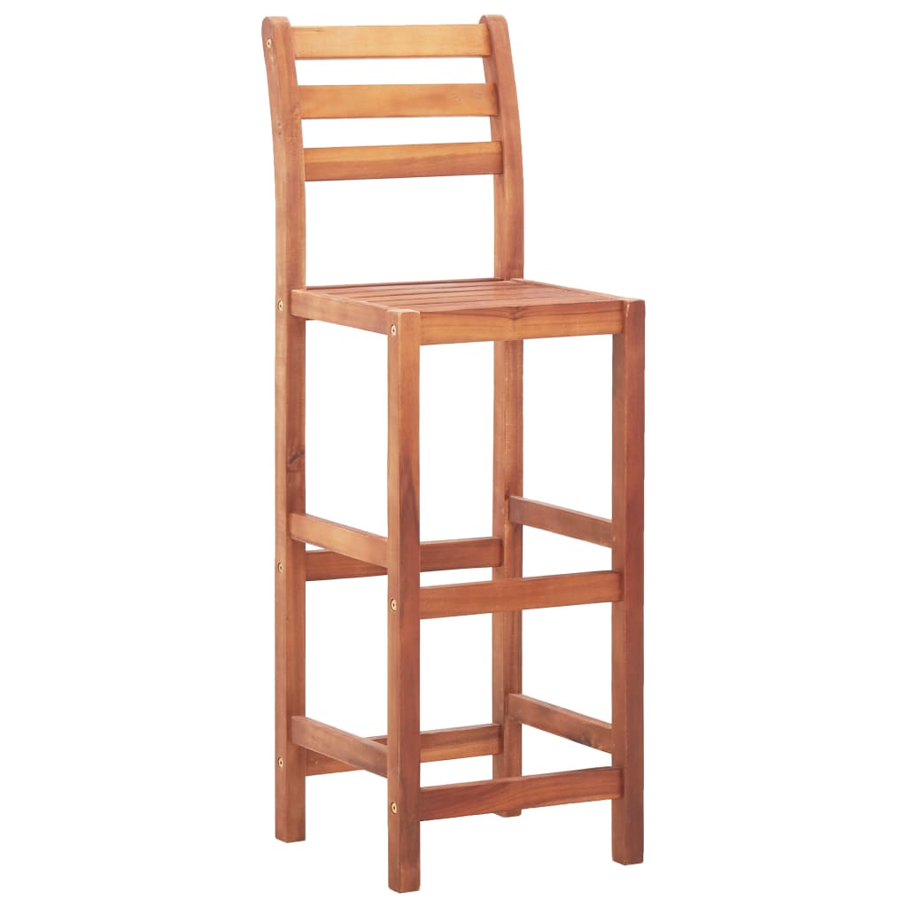 Bar Chairs 2 pcs Solid Acacia Wood