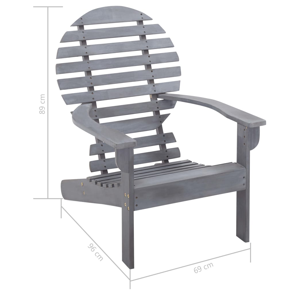 Garden Chair | Grey | Solid acacia wood | Light, easy to move