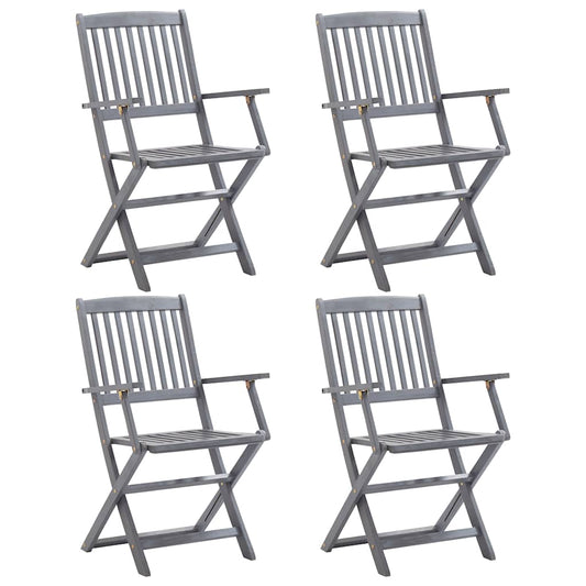 Folding Chairs 4 pcs Solid Acacia Wood