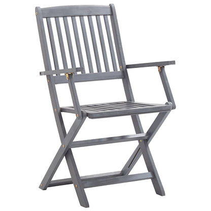 Outdoor Chair | Set of 4 | Grey | Solid Acacia wood | Standard | Foldable