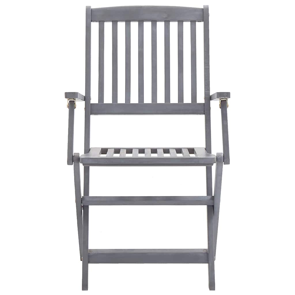 Outdoor Chair | Set of 4 | Grey | Solid Acacia wood | Standard | Foldable