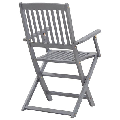Outdoor Chair | Set of 4 | Grey | Solid Acacia wood | Standard | Foldable