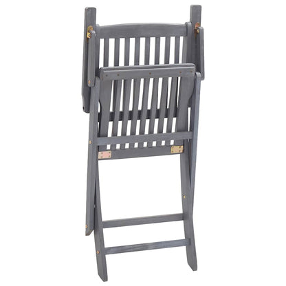 Outdoor Chair | Set of 4 | Grey | Solid Acacia wood | Standard | Foldable