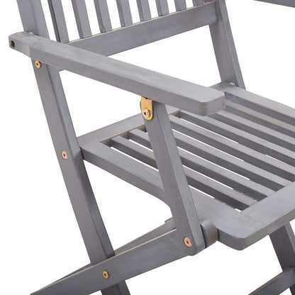 Outdoor Chair | Set of 4 | Grey | Solid Acacia wood | Standard | Foldable