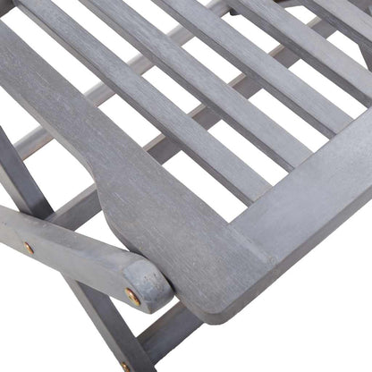Outdoor Chair | Set of 2 | Grey | Solid Acacia wood | Medium | Foldable