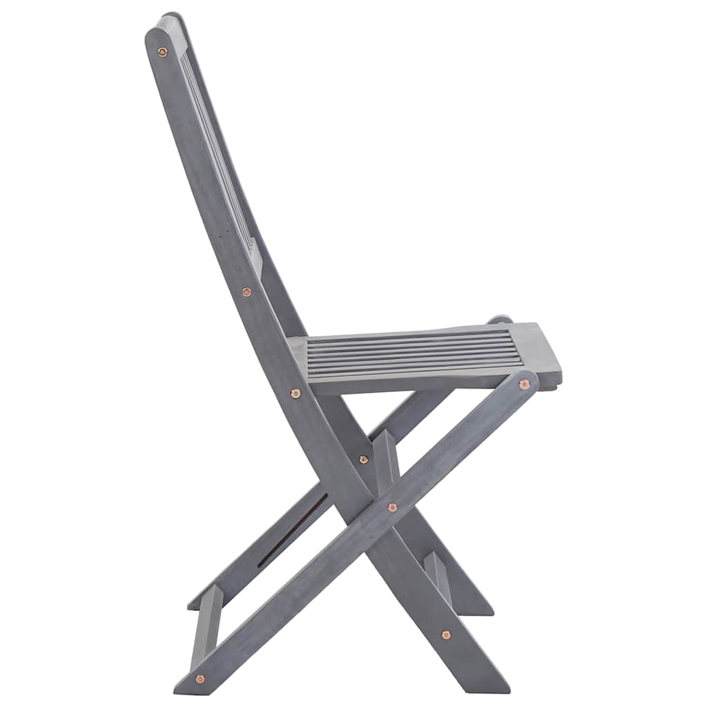 Outdoor Chair | Set of 2 | Grey | Solid Acacia wood | Medium | Foldable