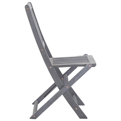 Outdoor Chair | Set of 2 | Grey | Solid Acacia wood | Medium | Foldable