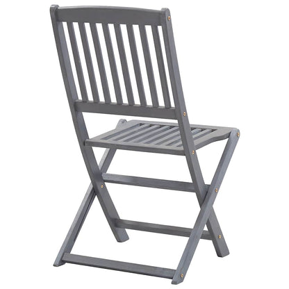 Outdoor Chair | Set of 2 | Grey | Solid Acacia wood | Medium | Foldable