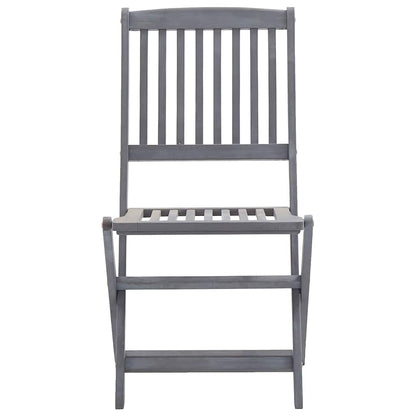 Outdoor Chair | Set of 2 | Grey | Solid Acacia wood | Medium | Foldable