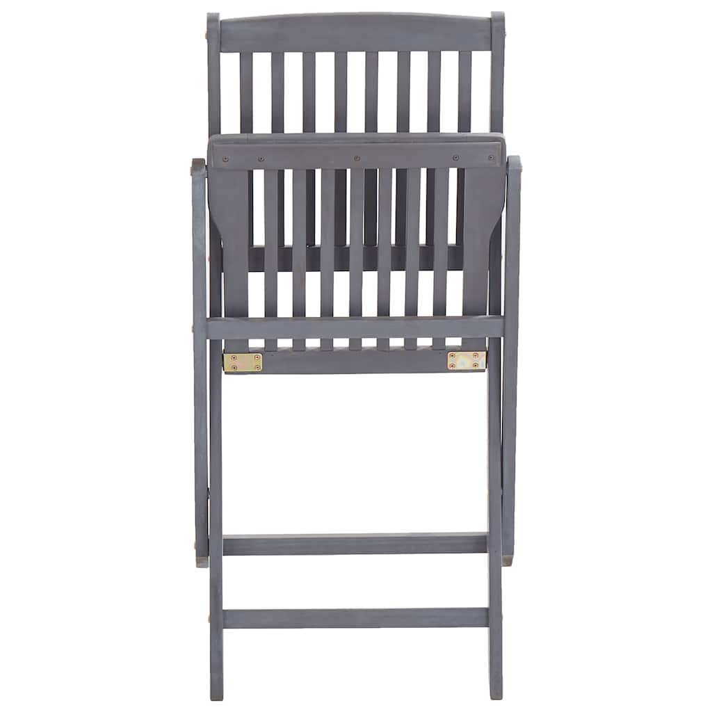 Outdoor Chair | Set of 2 | Grey | Solid Acacia wood | Medium | Foldable