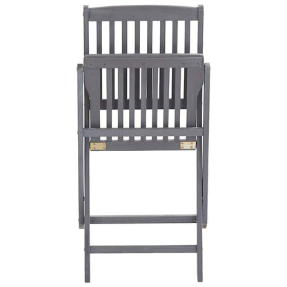 Outdoor Chair | Set of 2 | Grey | Solid Acacia wood | Medium | Foldable
