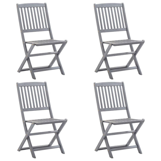 Folding Chairs 4 pcs Solid Acacia Wood