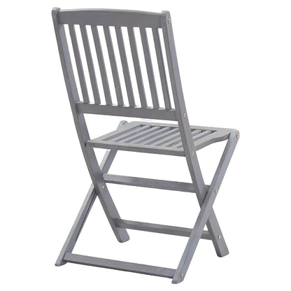 Outdoor Chair | Set of 4 | Grey | Solid Acacia wood | Medium | Foldable