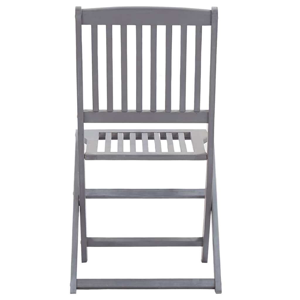 Outdoor Chair | Set of 4 | Grey | Solid Acacia wood | Medium | Foldable