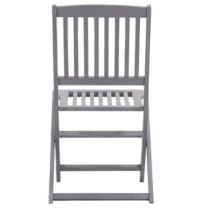 Outdoor Chair | Set of 4 | Grey | Solid Acacia wood | Medium | Foldable