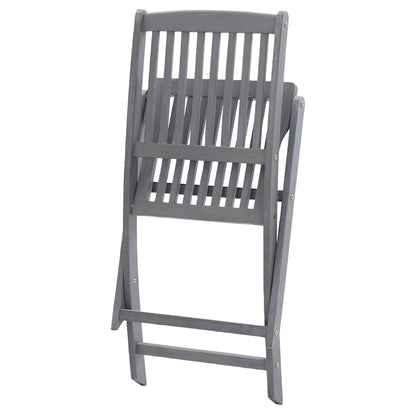 Outdoor Chair | Set of 4 | Grey | Solid Acacia wood | Medium | Foldable