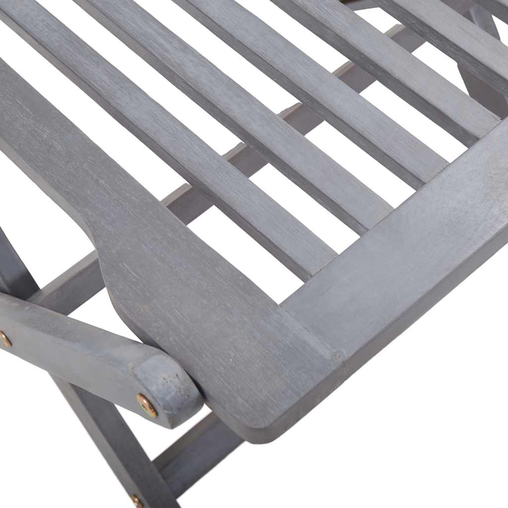 Outdoor Chair | Set of 4 | Grey | Solid Acacia wood | Medium | Foldable