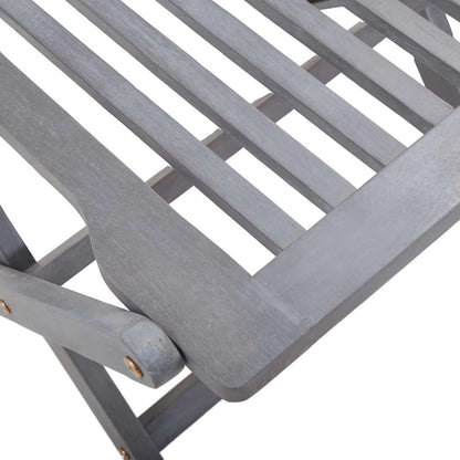 Outdoor Chair | Set of 4 | Grey | Solid Acacia wood | Medium | Foldable