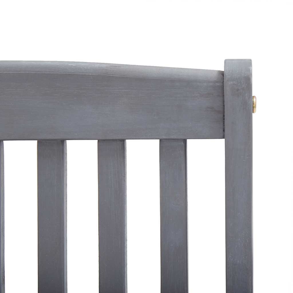 Outdoor Chair | Set of 4 | Grey | Solid Acacia wood | Medium | Foldable