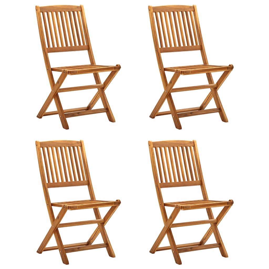 Outdoor Chair | Set of 4 | Natural | Solid Acacia wood | Standard