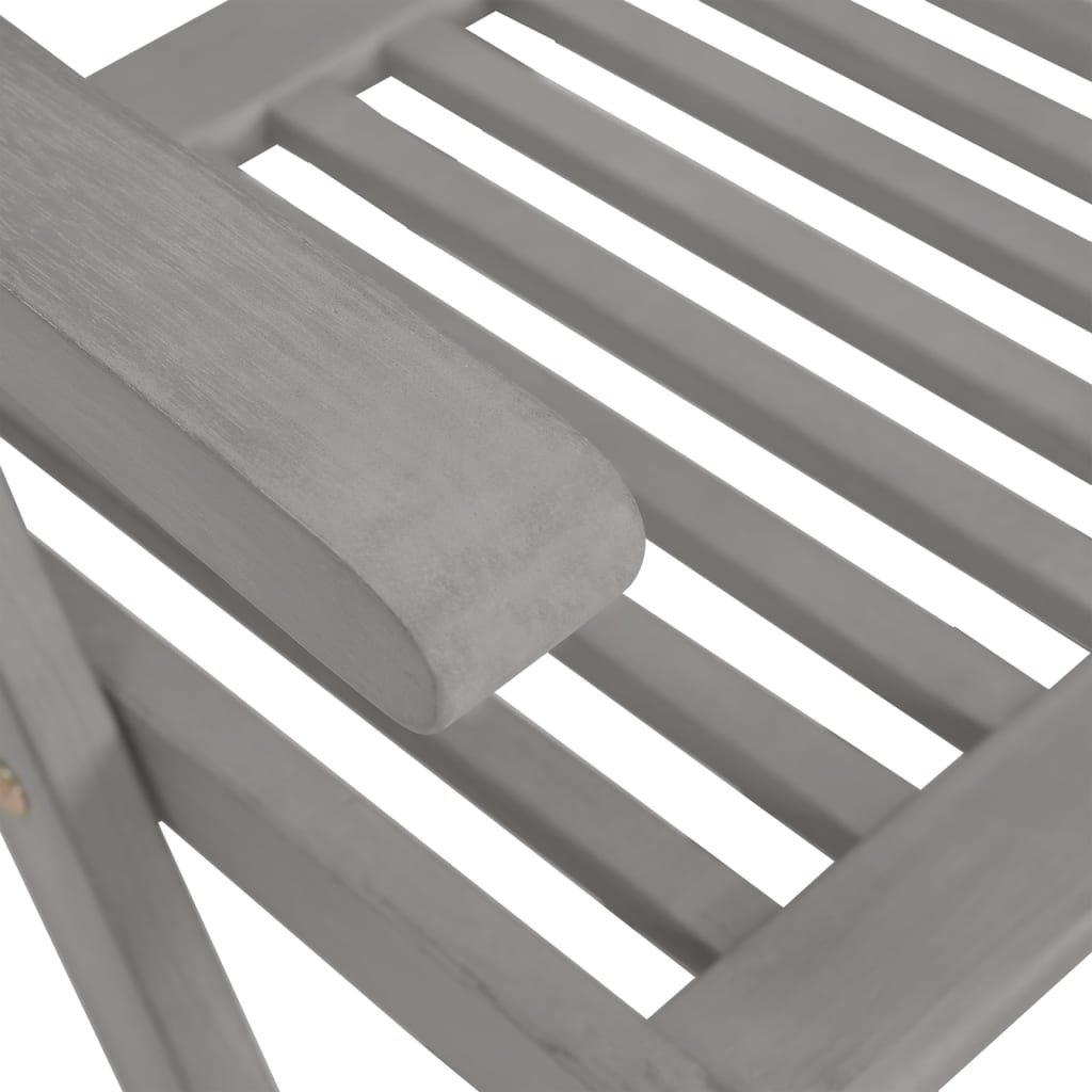 Garden Chair | Set of 2 | Grey | Solid Acacia Wood | Standard | Foldable