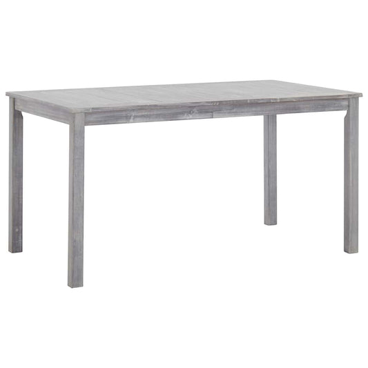 7 Piece Outdoor Dining Set Grey Wash Solid Acacia Wood