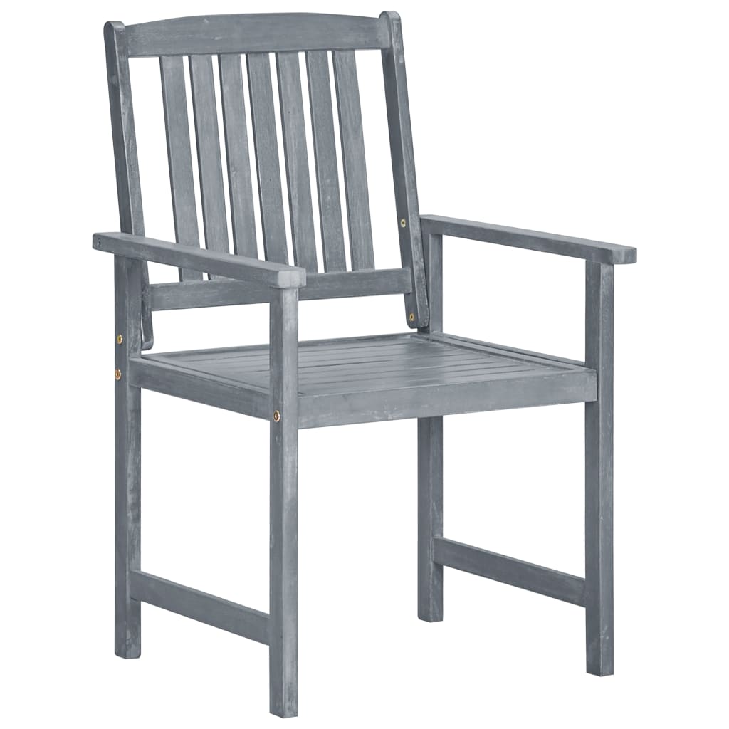 Outdoor Chair | Set of 2 | Grey | Solid Acacia Wood | Standard | Durable