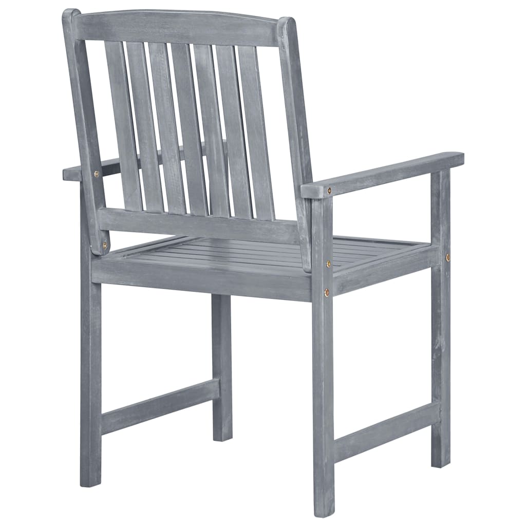Outdoor Chair | Set of 2 | Grey | Solid Acacia Wood | Standard | Durable