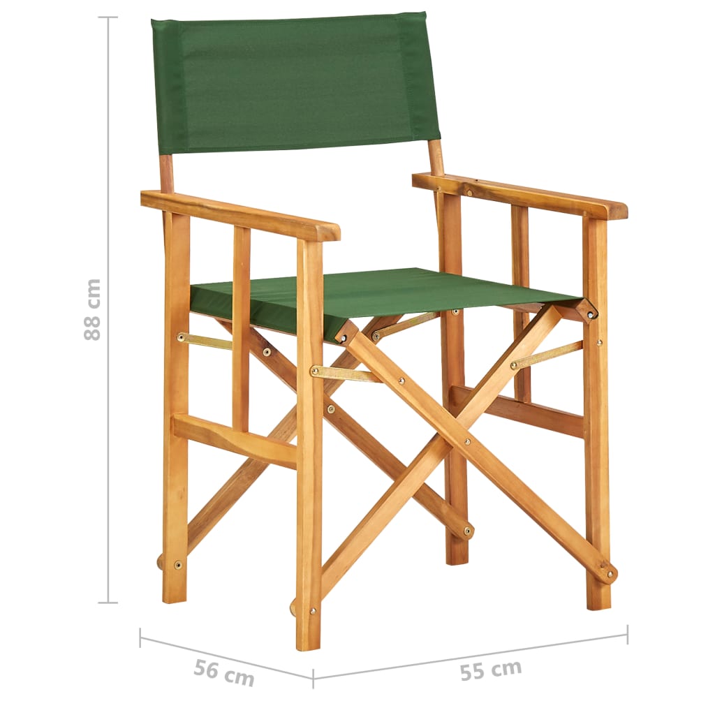 Director's Chairs 2 pcs Solid Acacia Wood Green