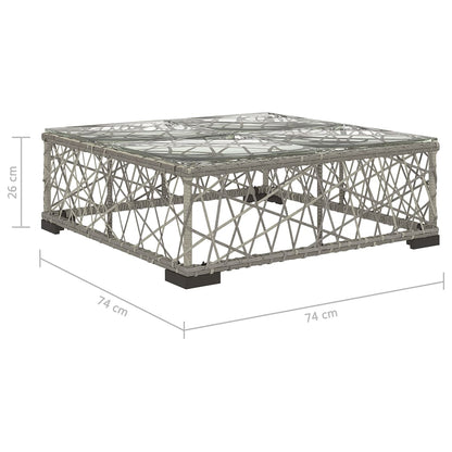 5 Piece Garden Lounge Set with Cushions Poly Rattan Grey