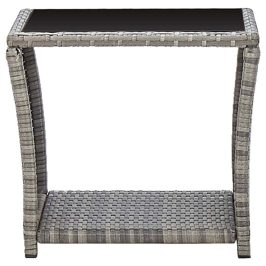 Coffee Table | Grey and Black | Poly Rattan | Compact | Durable