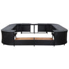 Spa Surround Black PE rattan, powder-coated steel, solid acacia wood