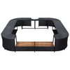 Spa Surround Black PE rattan, powder-coated steel, solid acacia wood