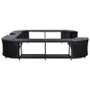 Spa Surround Black PE rattan, powder-coated steel, solid acacia wood