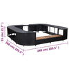 Spa Surround Black PE rattan, powder-coated steel, solid acacia wood