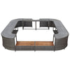 Spa Surround Grey PE rattan, powder-coated steel, solid acacia wood