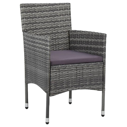 Patio Dining Chairs 2 pcs Poly Rattan Gray