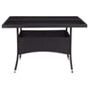 Outdoor Dining Table Black Poly Rattan and Glass