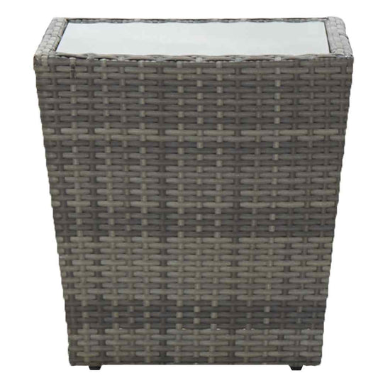 Tea Table | Grey and transparent | PE rattan, steel, tempered glass